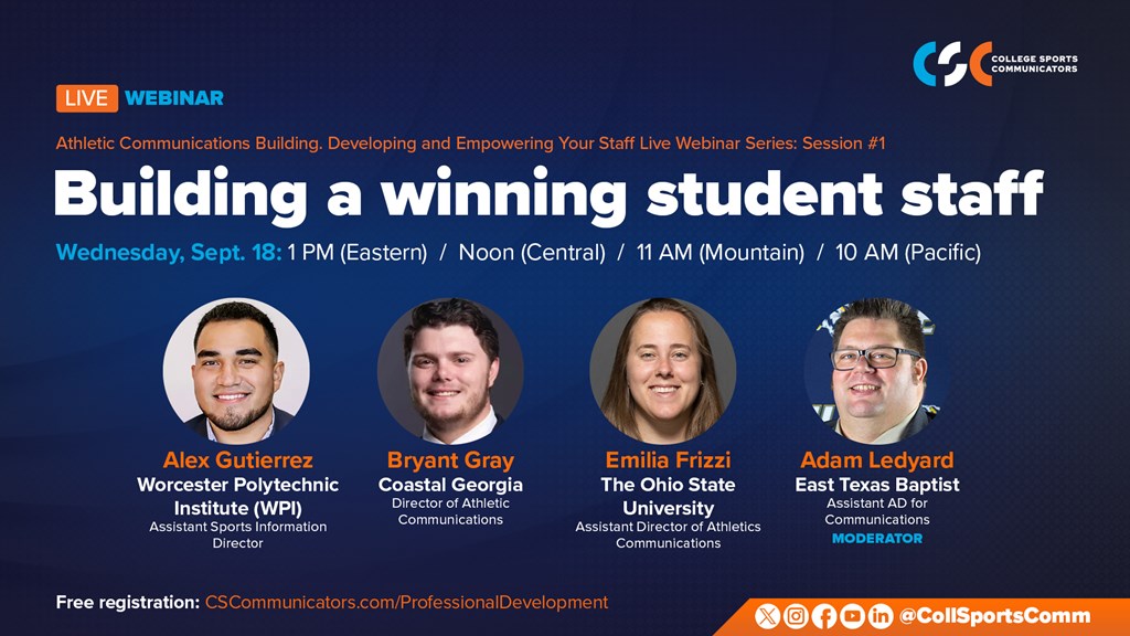 Free Live Webinar: Building a Winning Student Staff